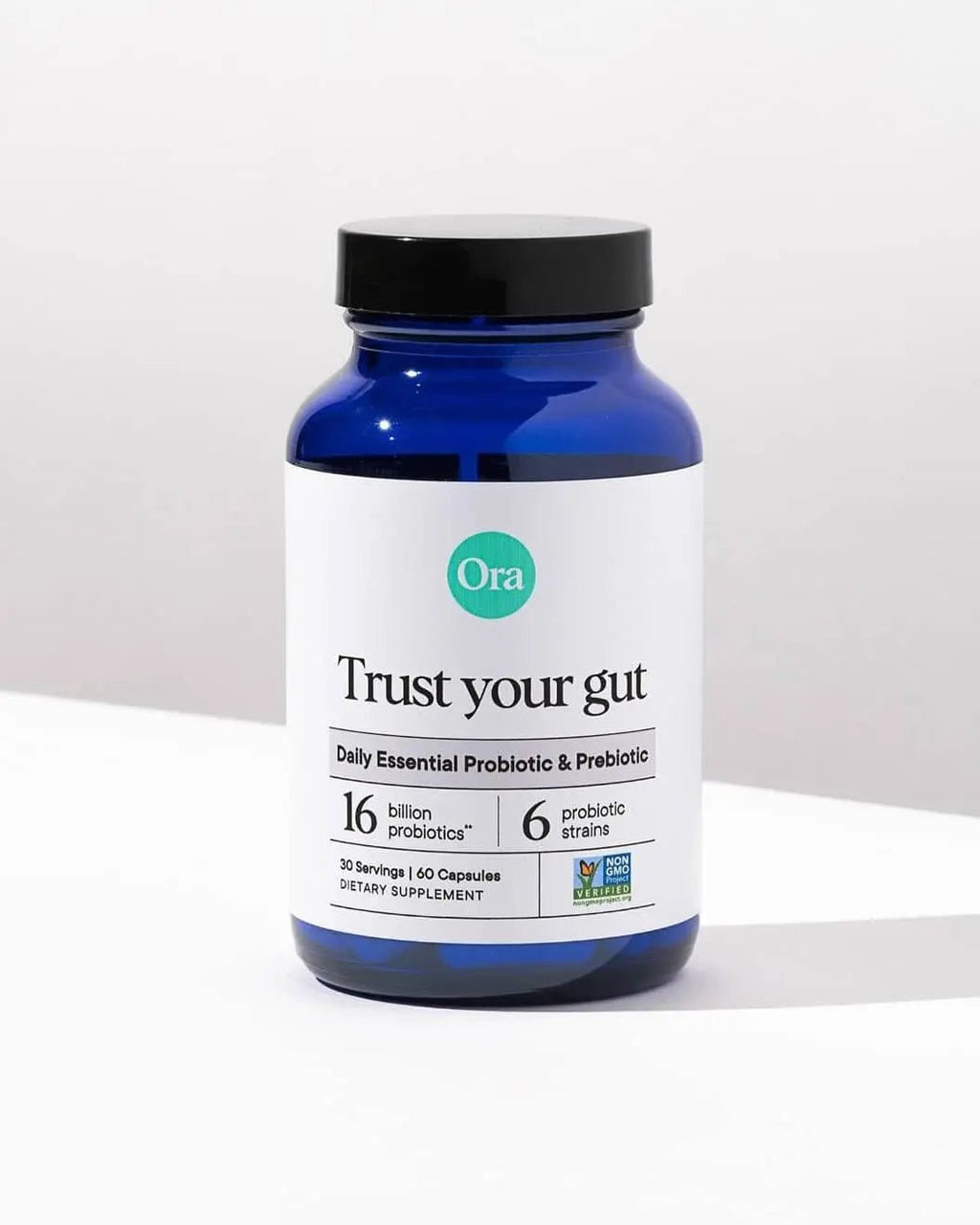 Ora Organic Probiotics with Prebiotics for Digestive Health 16 Billion CFU - Trust Your Gut - Strains - Acidophilus Lactobacillus Breve Bifidum Lactis - TrustMedUSA
