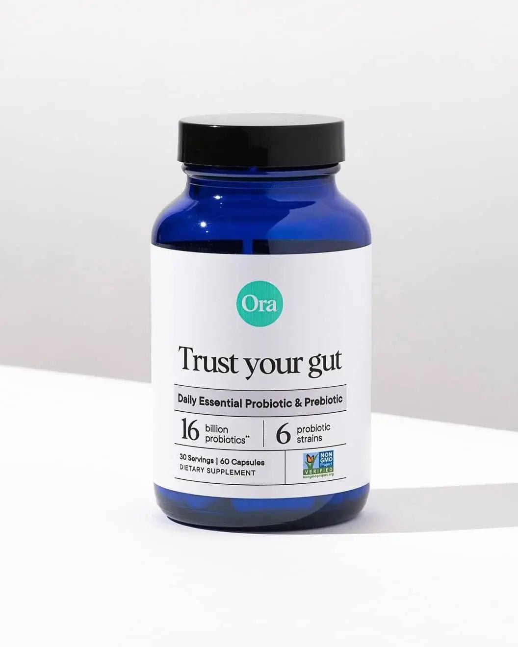 Ora Organic Probiotics with Prebiotics for Digestive Health 16 Billion CFU - Trust Your Gut - Strains - Acidophilus Lactobacillus Breve Bifidum Lactis - TrustMedUSA