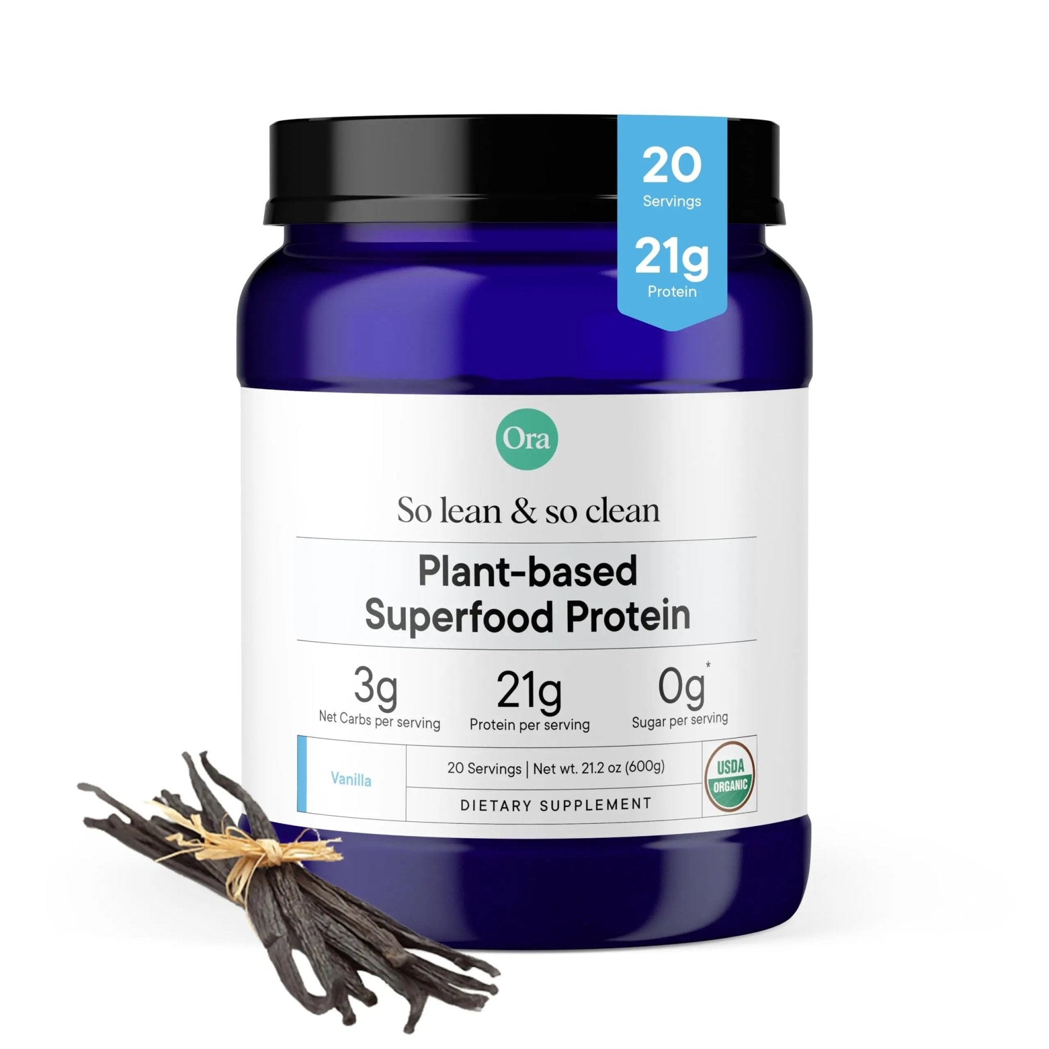 Ora Organic Protein Powder - 21g Plant-Based Protein for Women and Men Pre-Workout - TrustMedUSA