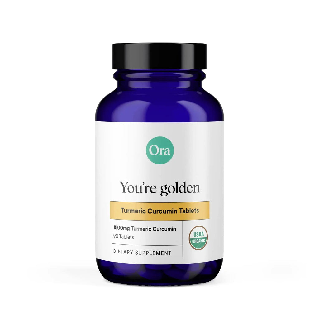 Ora Organic Turmeric Curcumin with Piperine - Pure Extracts for Joint Stress and Cardiovascular Health, Support Healthy Cognitive Function, No Filler Ingredients - 90 Vegan Tablets, 1 Month Supply - TrustMedUSA