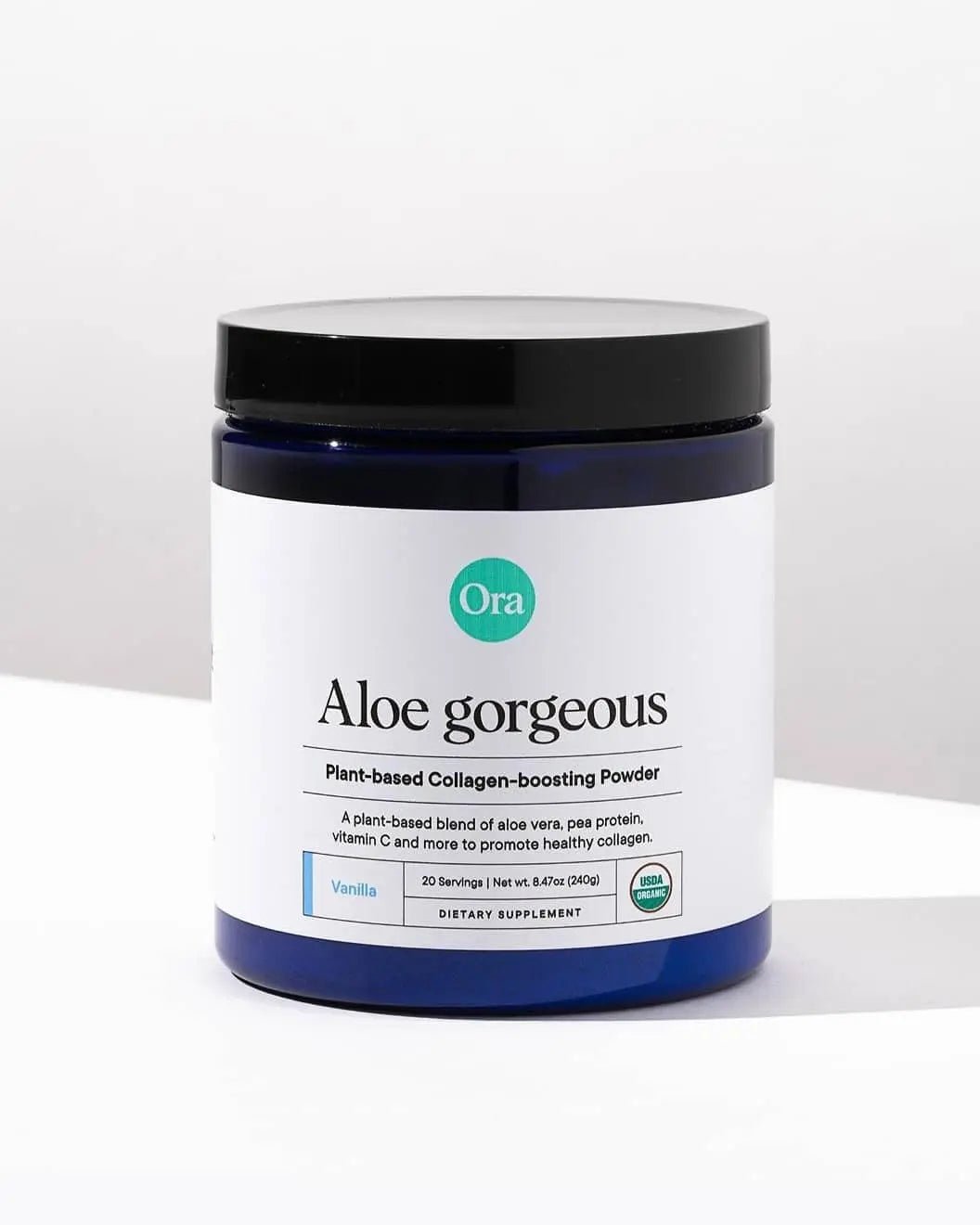 Ora Organic Vegan Collagen-Boosting Powder for Women and Men - Hair, Skin, & Nails Support - Bamboo Silica, Plant-Based Protein, Organic Vitamin C, Aloe Vera - Vanilla Flavor, 20 Servings - TrustMedUSA