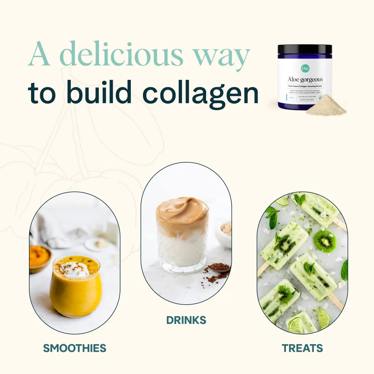 Ora Organic Vegan Collagen-Boosting Powder for Women and Men - Hair, Skin, & Nails Support - Bamboo Silica, Plant-Based Protein, Organic Vitamin C, Aloe Vera - Vanilla Flavor, 20 Servings - TrustMedUSA