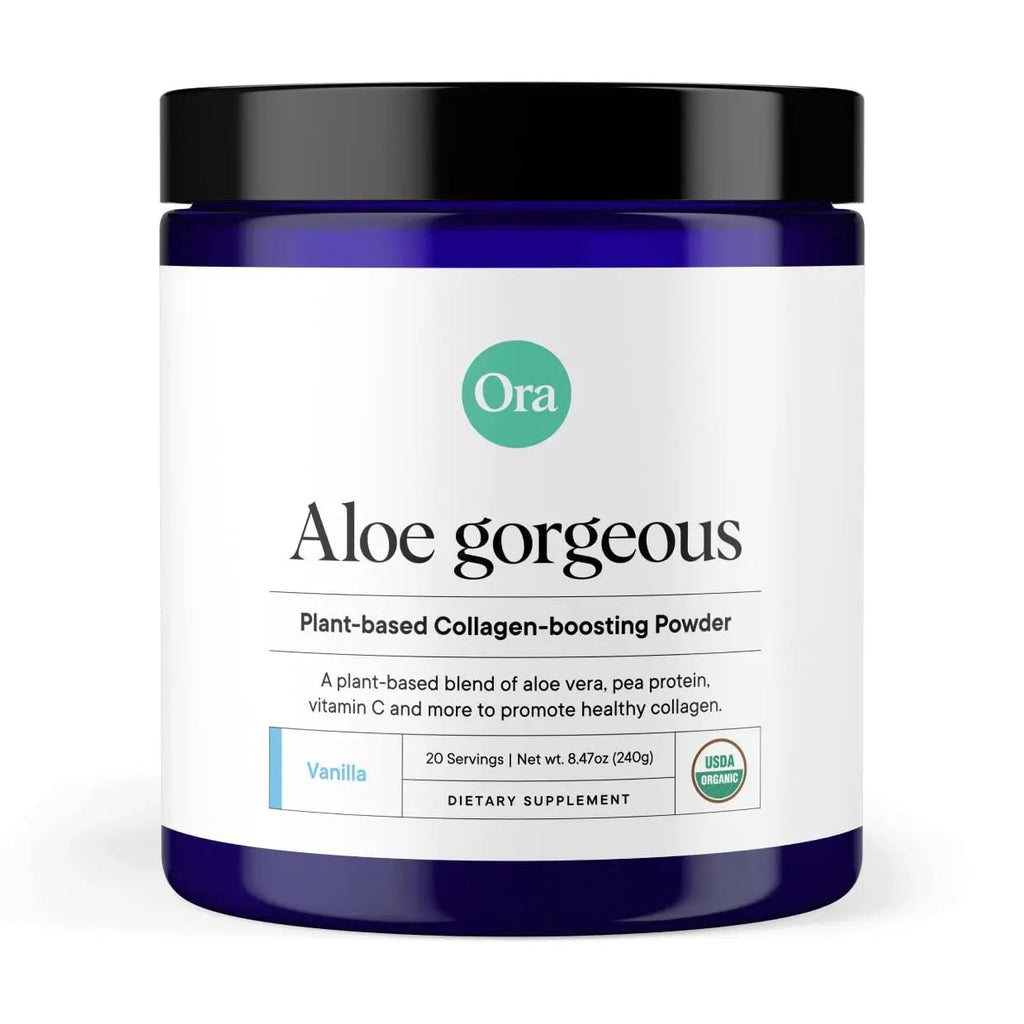 Ora Organic Vegan Collagen-Boosting Powder for Women and Men - Hair, Skin, & Nails Support - Bamboo Silica, Plant-Based Protein, Organic Vitamin C, Aloe Vera - Vanilla Flavor, 20 Servings - TrustMedUSA