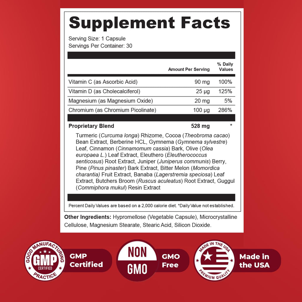 Orby GlycoSwitch – Natural Daily Wellness Supplement with Vitamin C, D3, Magnesium & Chromium – Non-GMO, GMP Certified, Made in USA – 30 Capsules, 1 Month Supply - TrustMedUSA