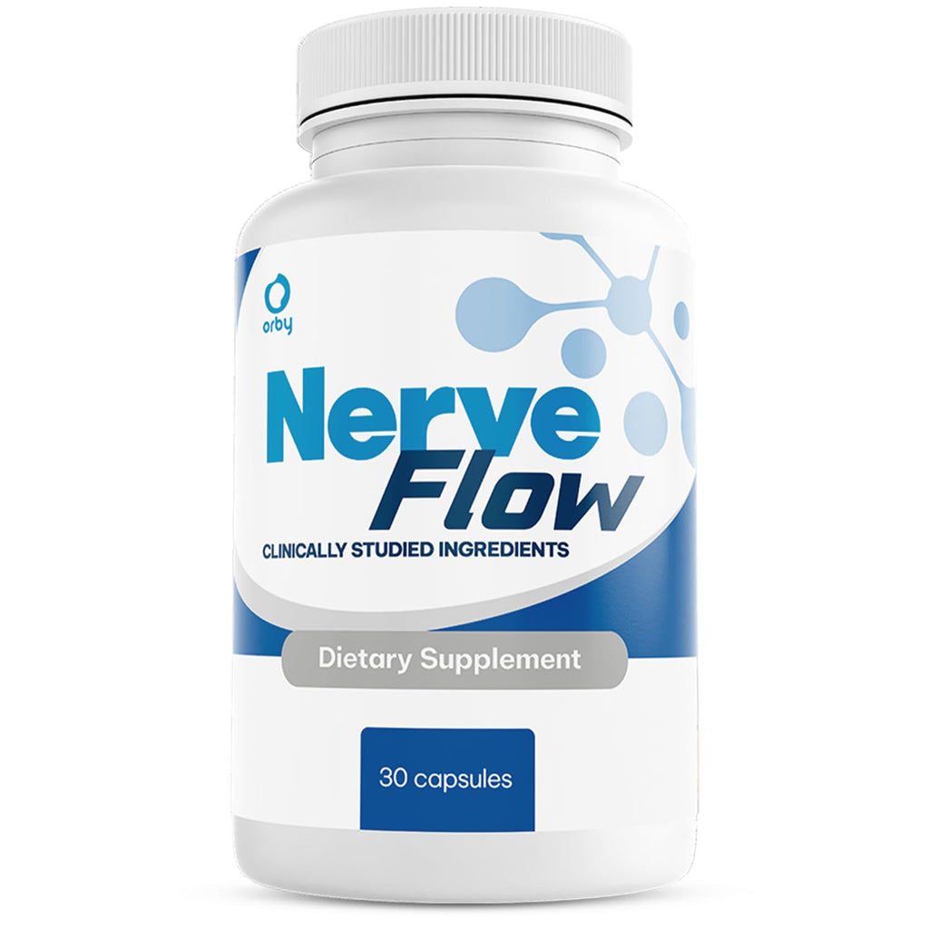 Orby NerveFlow – Natural Daily Wellness Supplement with Magnesium, Turmeric & CoQ10 – Non-GMO, GMP Certified, Made in USA – 30 Capsules, 1 Month Supply - TrustMedUSA
