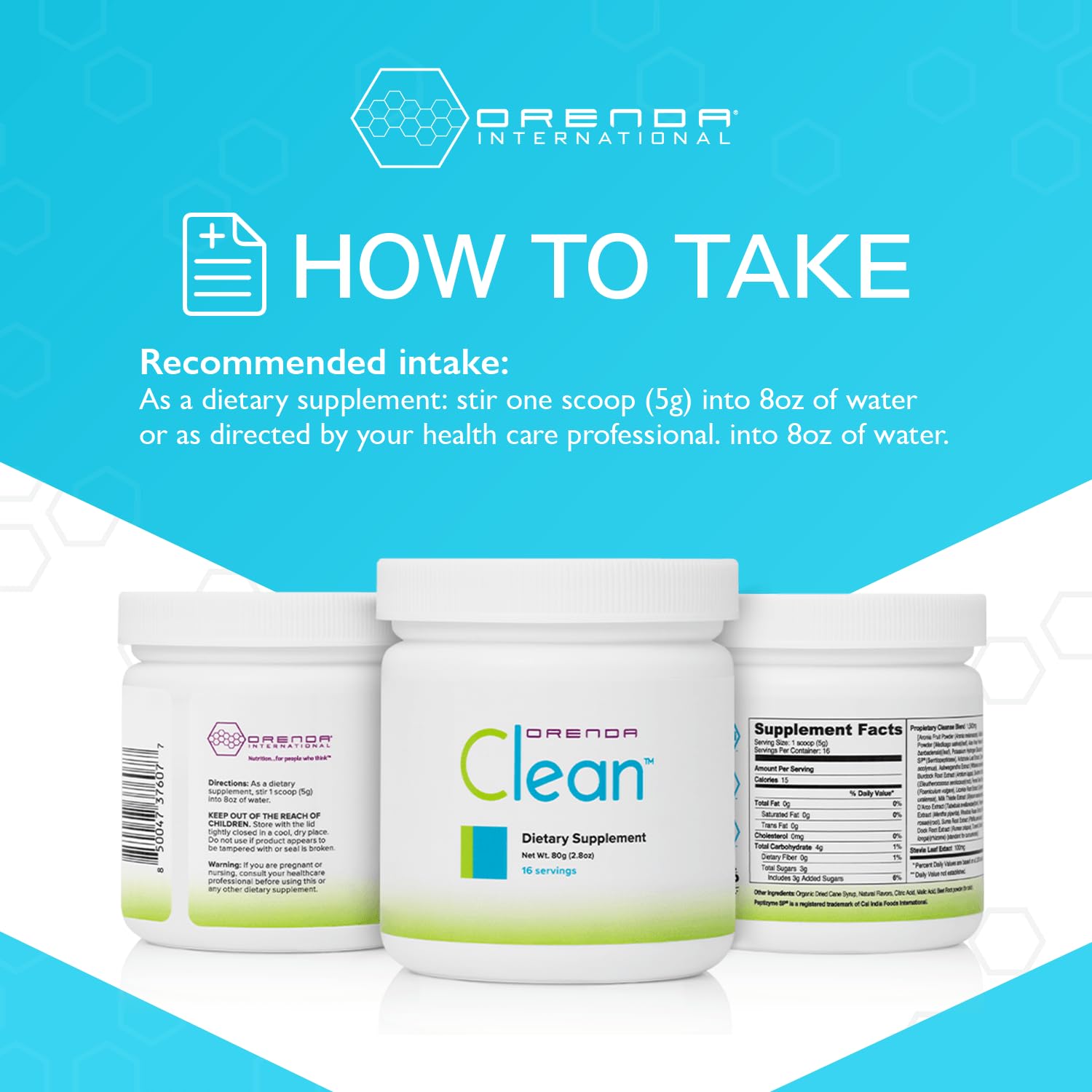 Orenda Clean - Peptizyme-SP EN, Aronia Berry, Aloe Vera and More for Digestive Support - Nutrient-Rich Supplement for Wellness - 80g, 16 Servings - TrustMedUSA