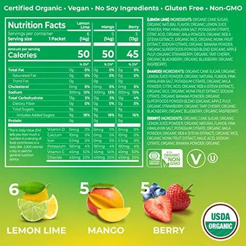 Orgain Organic Hydration Packets, Electrolytes Powder - Variety Pack Hydro - TrustMedUSA