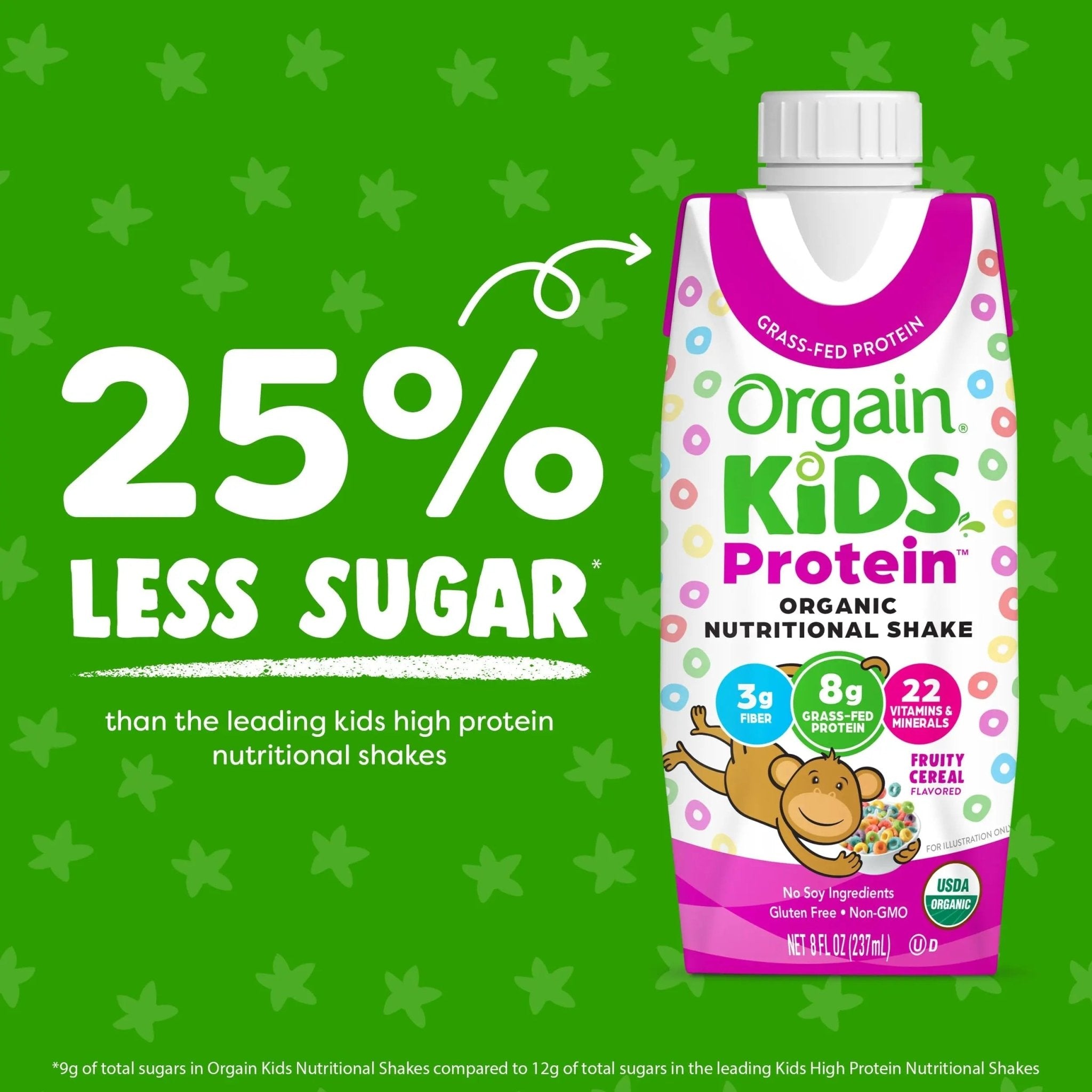 Orgain Organic Kids Nutritional Protein Shake, Fruity Cereal - Kids Snacks with 8g Dairy - TrustMedUSA