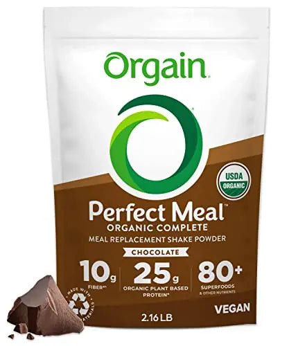Orgain Organic Perfect Meal Replacement Protein Powder, Chocolate - 25g Plant Based - TrustMedUSA