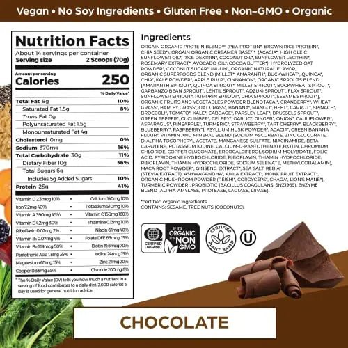 Orgain Organic Perfect Meal Replacement Protein Powder, Chocolate - 25g Plant Based - TrustMedUSA