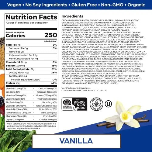 Orgain Organic Perfect Meal Replacement Protein Powder, Vanilla - 25g Plant Based Protein - TrustMedUSA