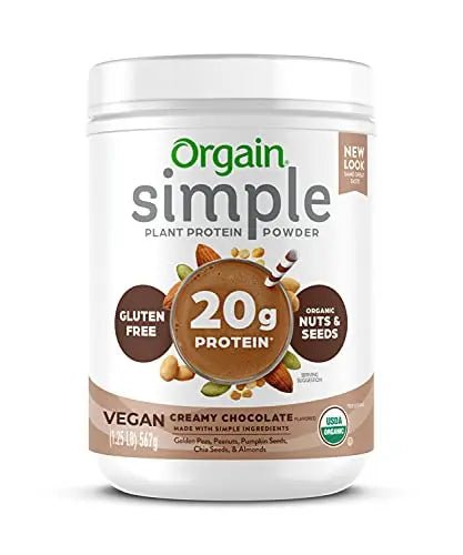 Orgain Organic Simple Vegan Protein Powder, Chocolate - 20g Plant Based Protein - TrustMedUSA