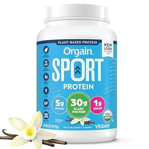 Orgain Organic Sport Vegan Protein Powder, Vanilla - 30g Plant Based Protein, For Pre-Work - TrustMedUSA