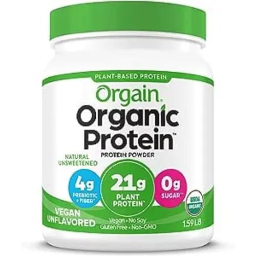Orgain Organic Unflavored Vegan Protein Powder, Natural Unsweetened - 21g Plant Based - TrustMedUSA