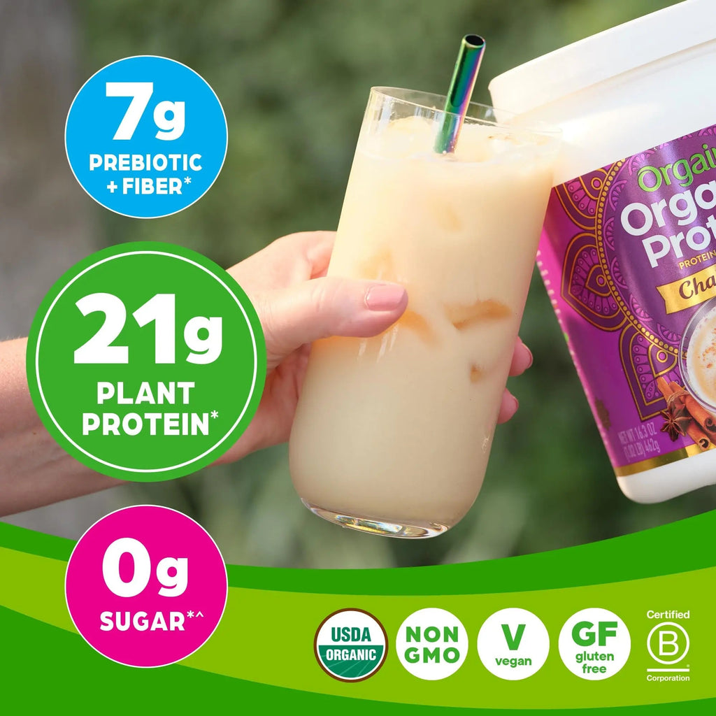 Orgain Organic Vegan Protein Powder, Chai Latte - 21g Plant Based Protein, Gluten Free - TrustMedUSA