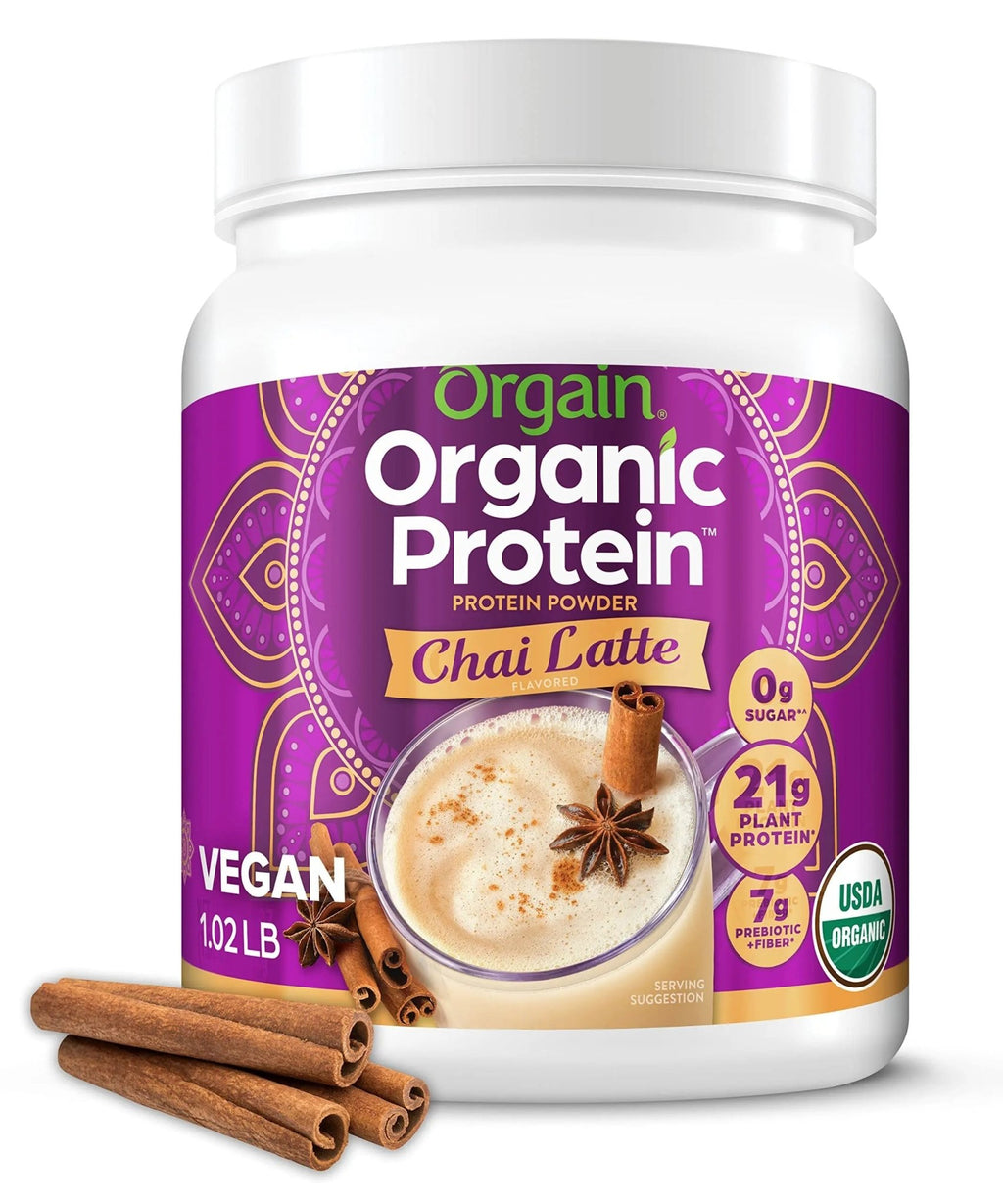 Orgain Organic Vegan Protein Powder, Chai Latte - 21g Plant Based Protein, Gluten Free - TrustMedUSA