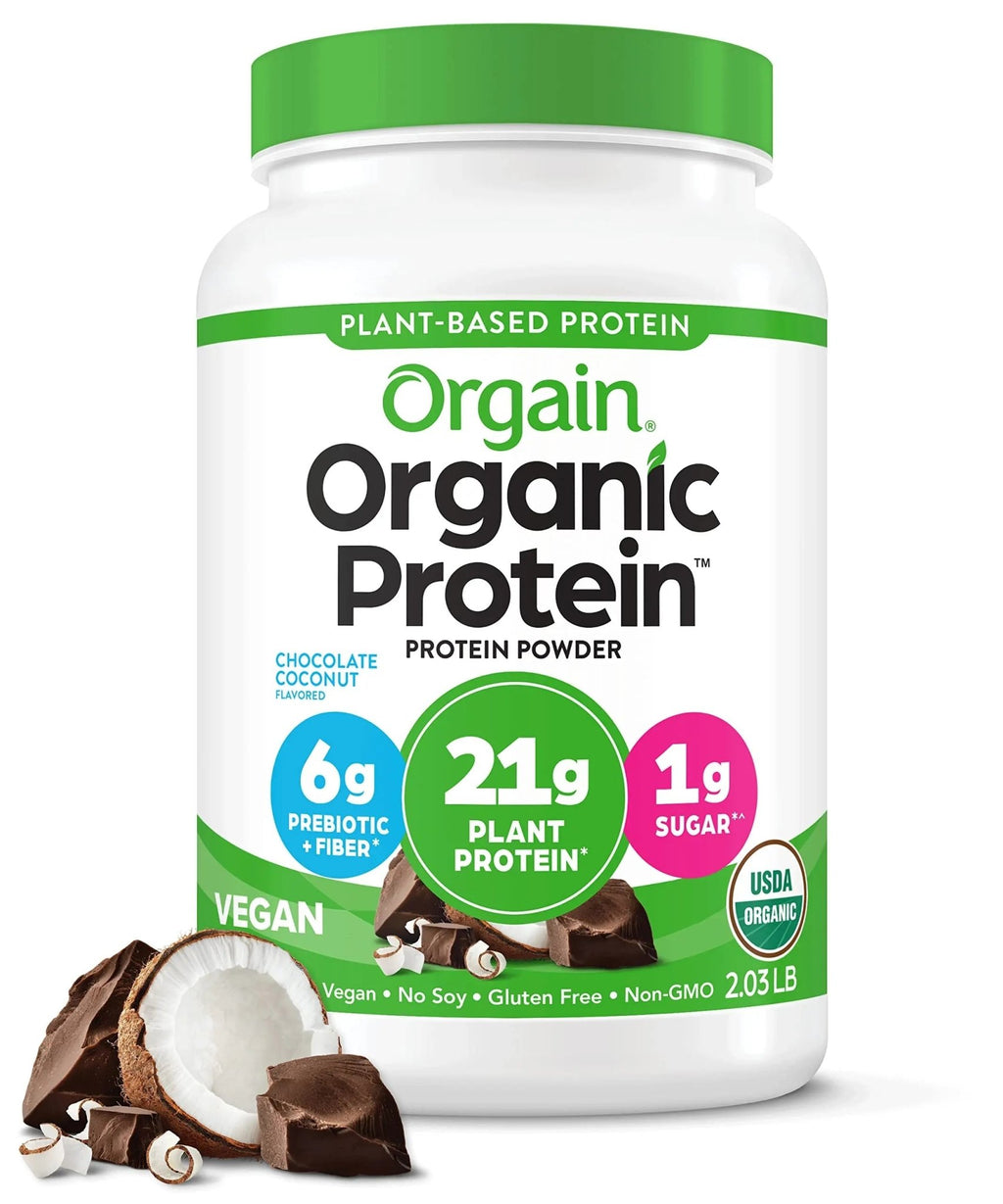 Orgain Organic Vegan Protein Powder, Chocolate Coconut - 21g of Plant Based Protein - TrustMedUSA
