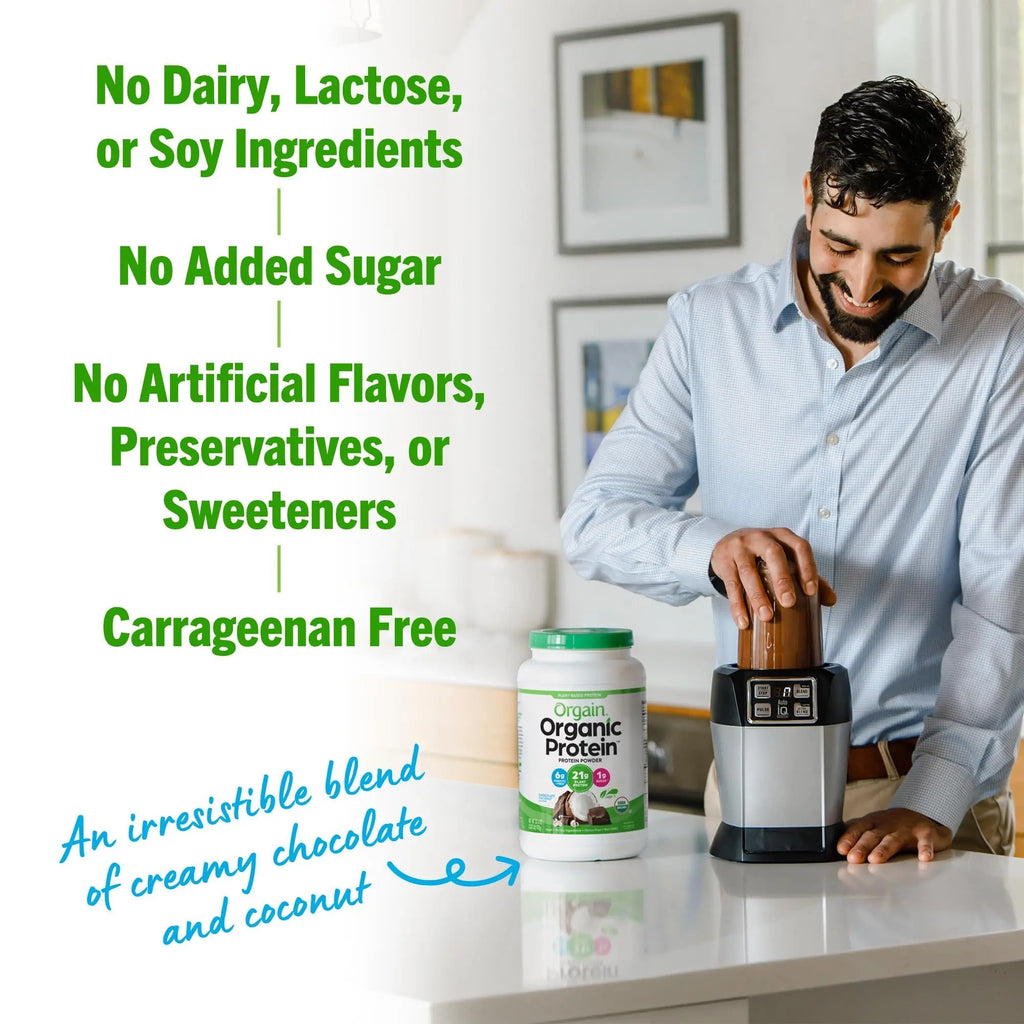 Orgain Organic Vegan Protein Powder, Chocolate Coconut - 21g of Plant Based Protein - TrustMedUSA