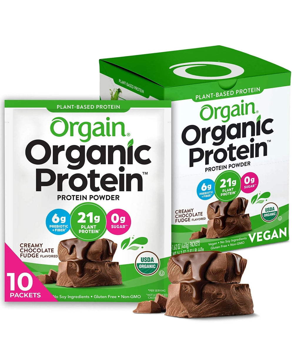 Orgain Organic Vegan Protein Powder, Chocolate Fudge - 21g Plant Based Protein, Gluten - TrustMedUSA