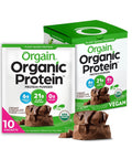 Orgain Organic Vegan Protein Powder, Chocolate Fudge - 21g Plant Based Protein, Gluten - TrustMedUSA