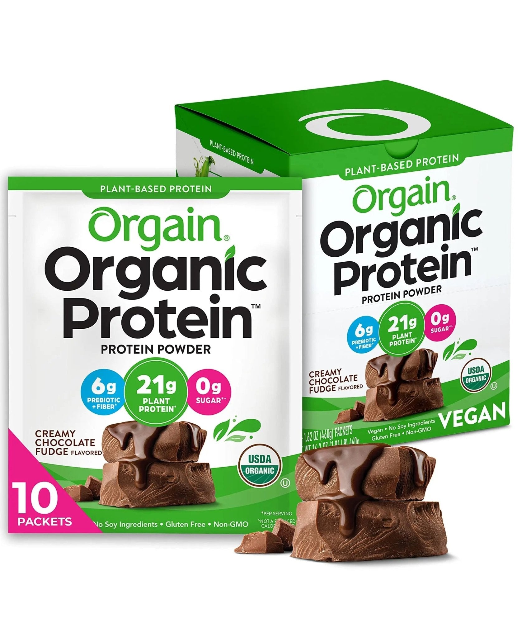 Orgain Organic Vegan Protein Powder, Chocolate Fudge - 21g Plant Based Protein, Gluten - TrustMedUSA