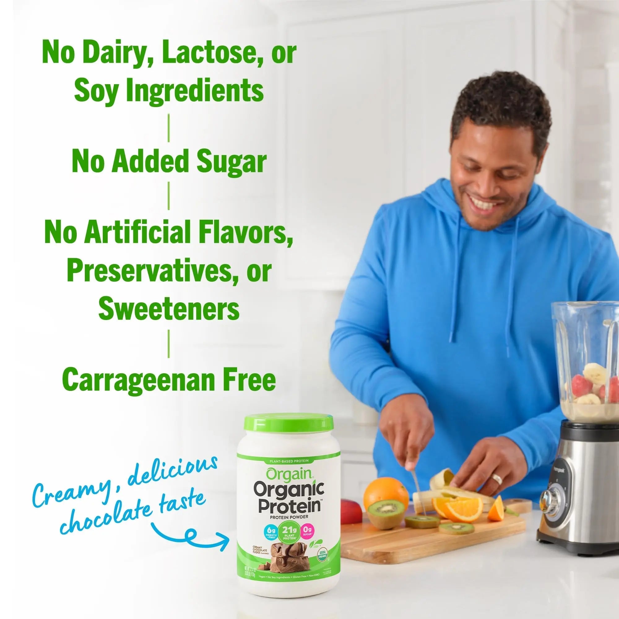 Orgain Organic Vegan Protein Powder, Creamy Chocolate Fudge - 21g Plant Based Protein - TrustMedUSA