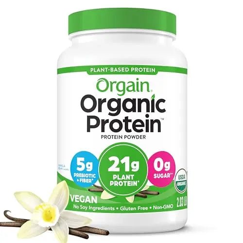 Orgain Organic Vegan Protein Powder, Vanilla Bean - 21g Plant Based Protein, Gluten Free - TrustMedUSA