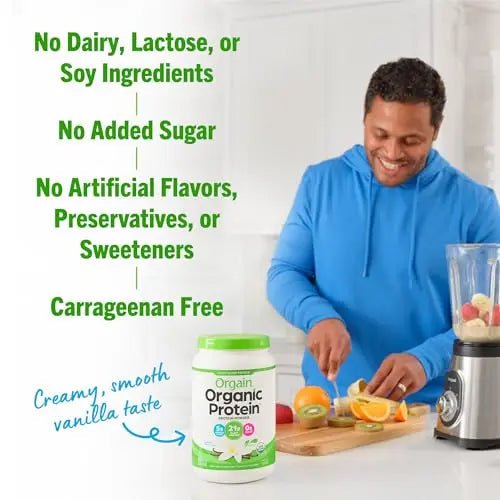 Orgain Organic Vegan Protein Powder, Vanilla Bean - 21g Plant Based Protein, Gluten Free - TrustMedUSA