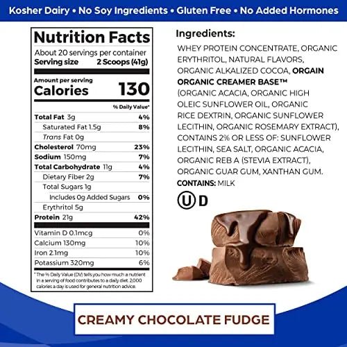 Orgain Whey Protein Powder, Creamy Chocolate Fudge - 21g Grass Fed Dairy Protein - TrustMedUSA