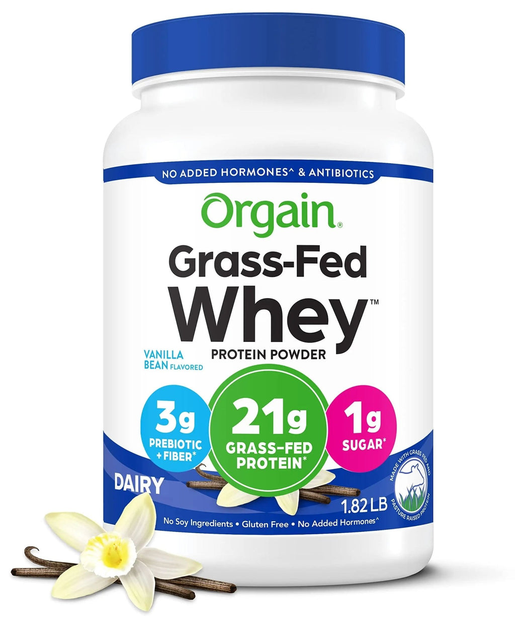 Orgain Whey Protein Powder, Vanilla Bean - 21g Grass Fed Dairy Protein, Gluten Free - TrustMedUSA