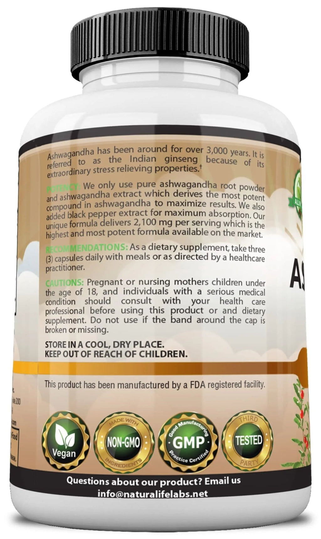 Organic Ashwagandha 2,100 mg - 100 Vegan Capsules Pure Organic Ashwagandha Powder - TrustMedUSA