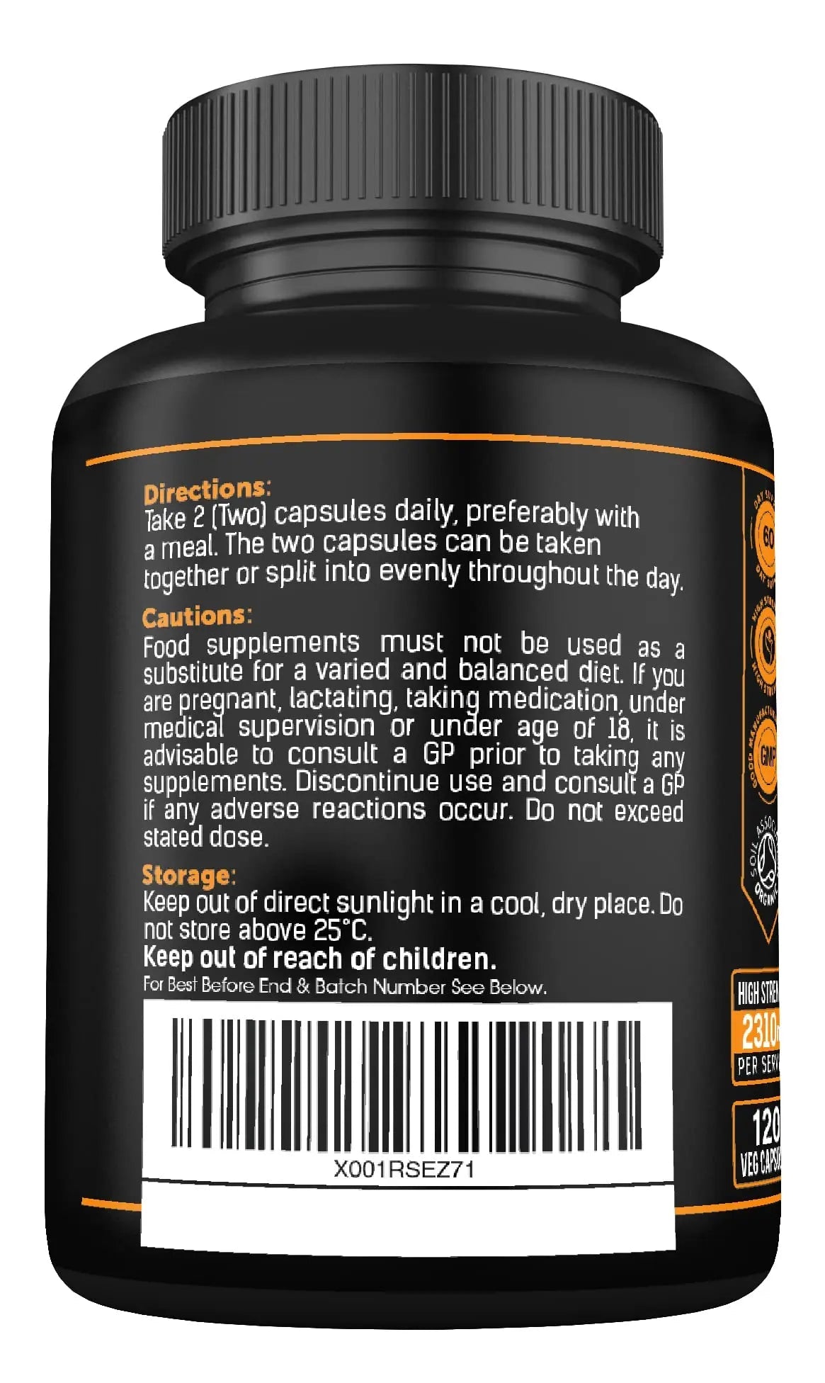Organic Ashwagandha Capsules 1200mg Boosted with 100mg of Organic KSM-66 - TrustMedUSA