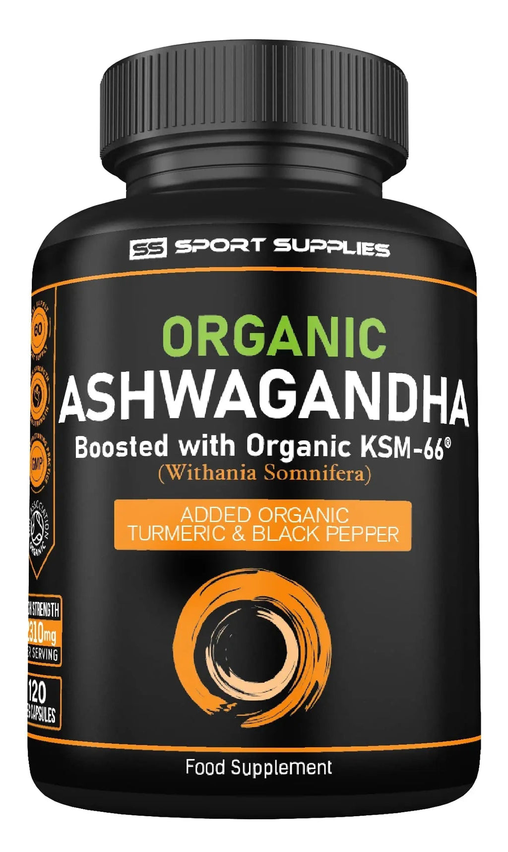 Organic Ashwagandha Capsules 1200mg Boosted with 100mg of Organic KSM-66 - TrustMedUSA