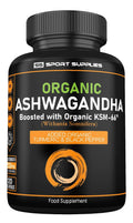 Organic Ashwagandha Capsules 1200mg Boosted with 100mg of Organic KSM-66 - TrustMedUSA