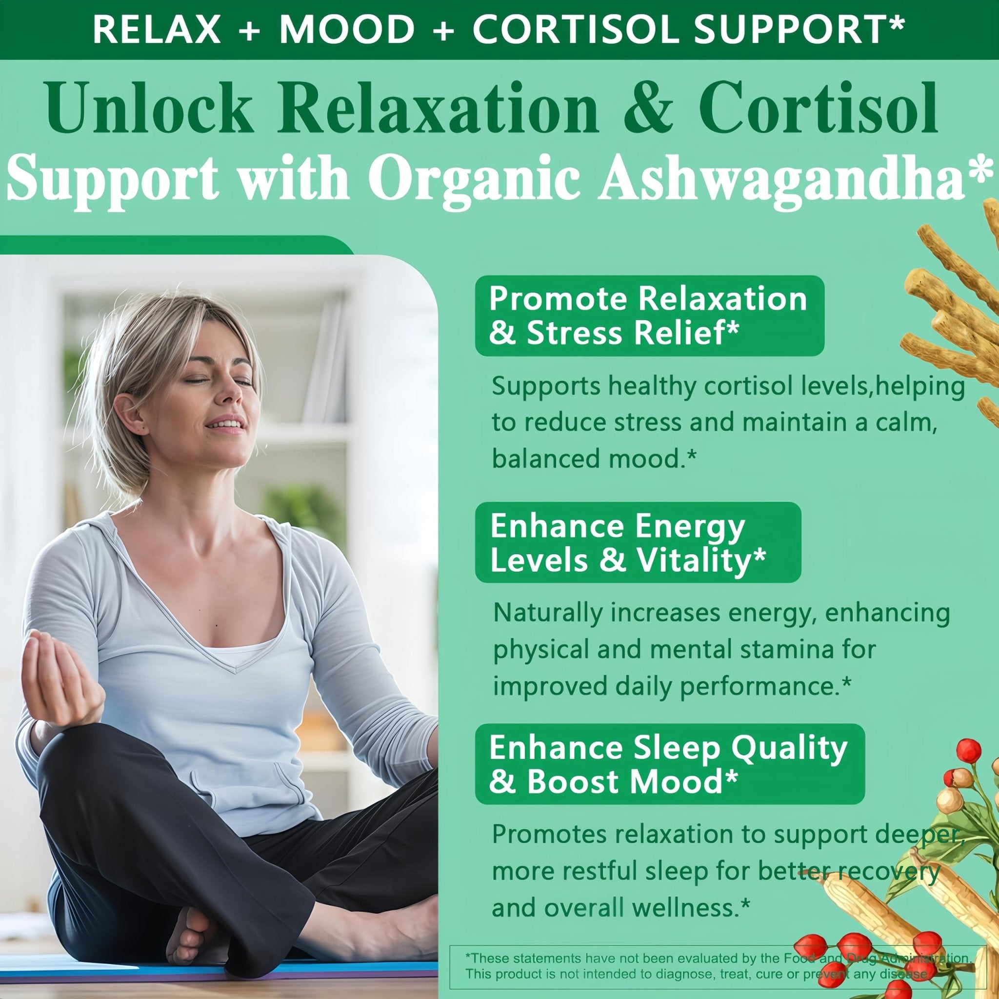 Organic Ashwagandha Drops,High Absorption Ashwagandha Extract Tincture for Stress Relief,Relaxation,Cortisol Support,Ashwagandha for Women & Men with Magnesium,L Theanine,Black Seed Oil,Vegan,Non-GMO - TrustMedUSA