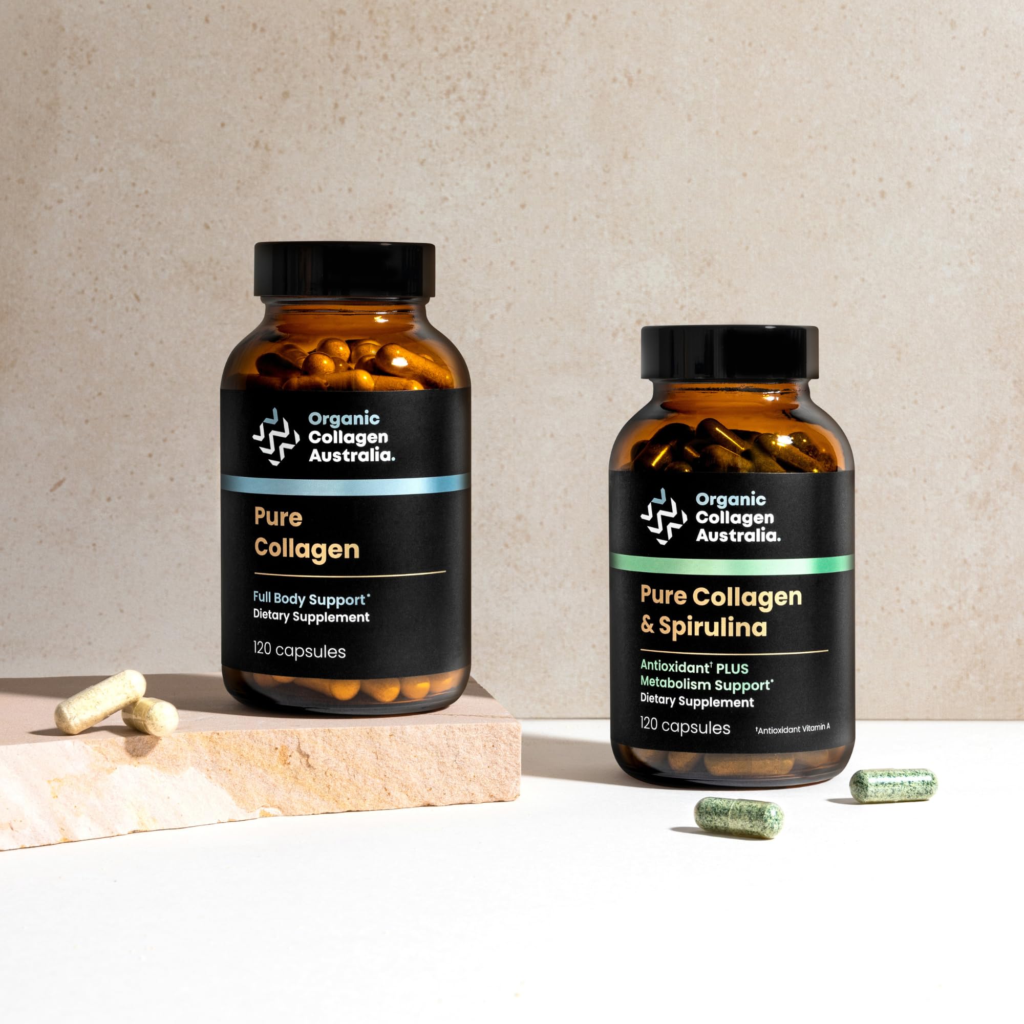 Organic Collagen Australia Pure Hydrolyzed Collagen Capsules – Bioavailable for Skin Elasticity, Hair Health, and Joint Support – Grass-Fed, Pasture-Raised, Paleo & Keto Friendly (120 Caps) - Maple Wellness Supplements