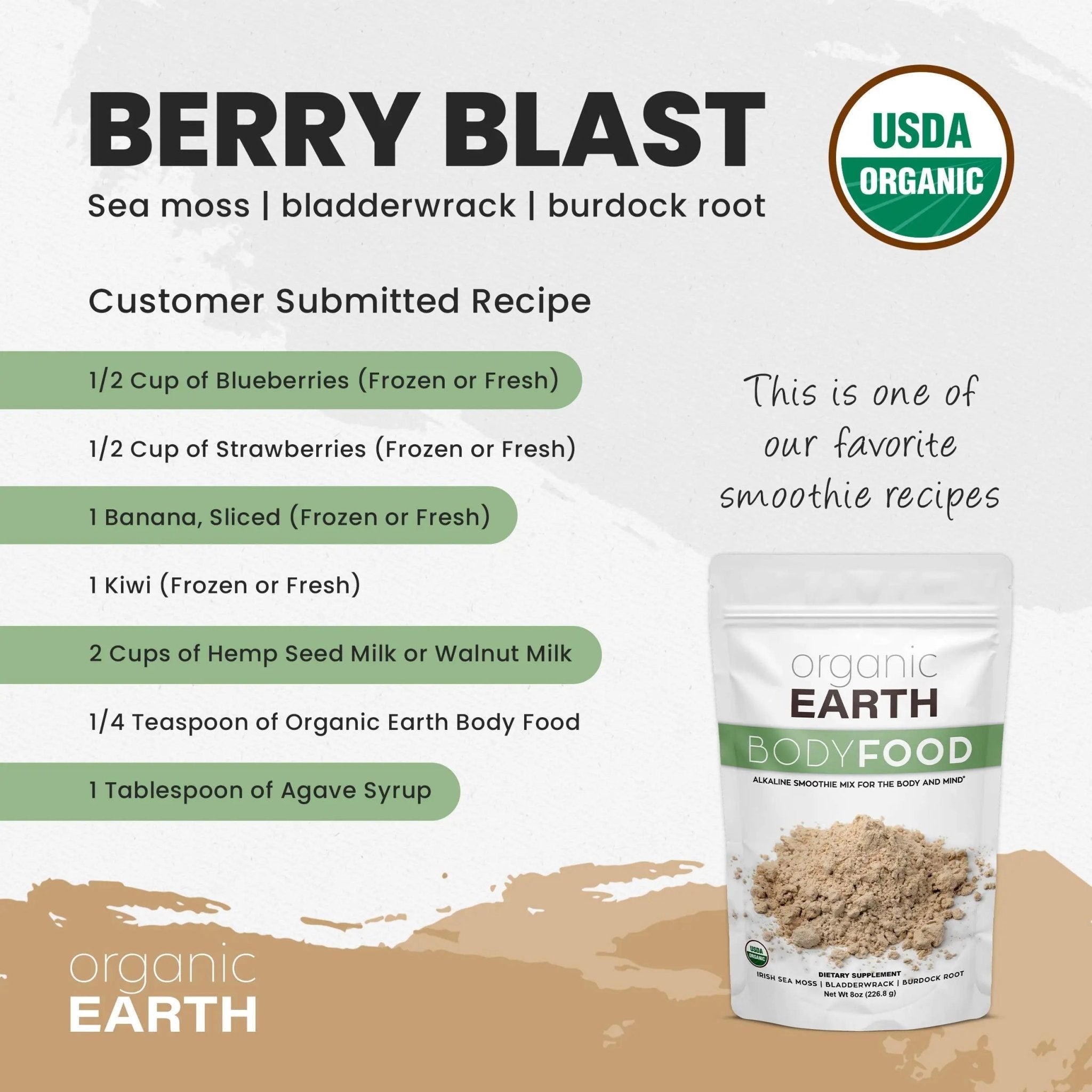 Organic Earth Irish Sea Moss Powder 8oz - Wildcrafted Sea Moss Organic with Bladderwrac - TrustMedUSA