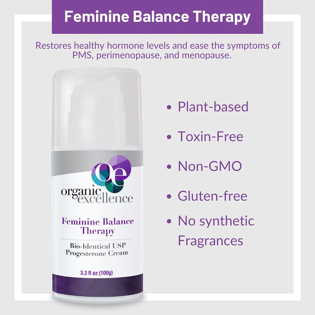 Organic Excellence Feminine Balance Wild Yam & Botanical Cream – Natural Women’s Cream for Everyday Balance – 3.3 fl oz - TrustMedUSA