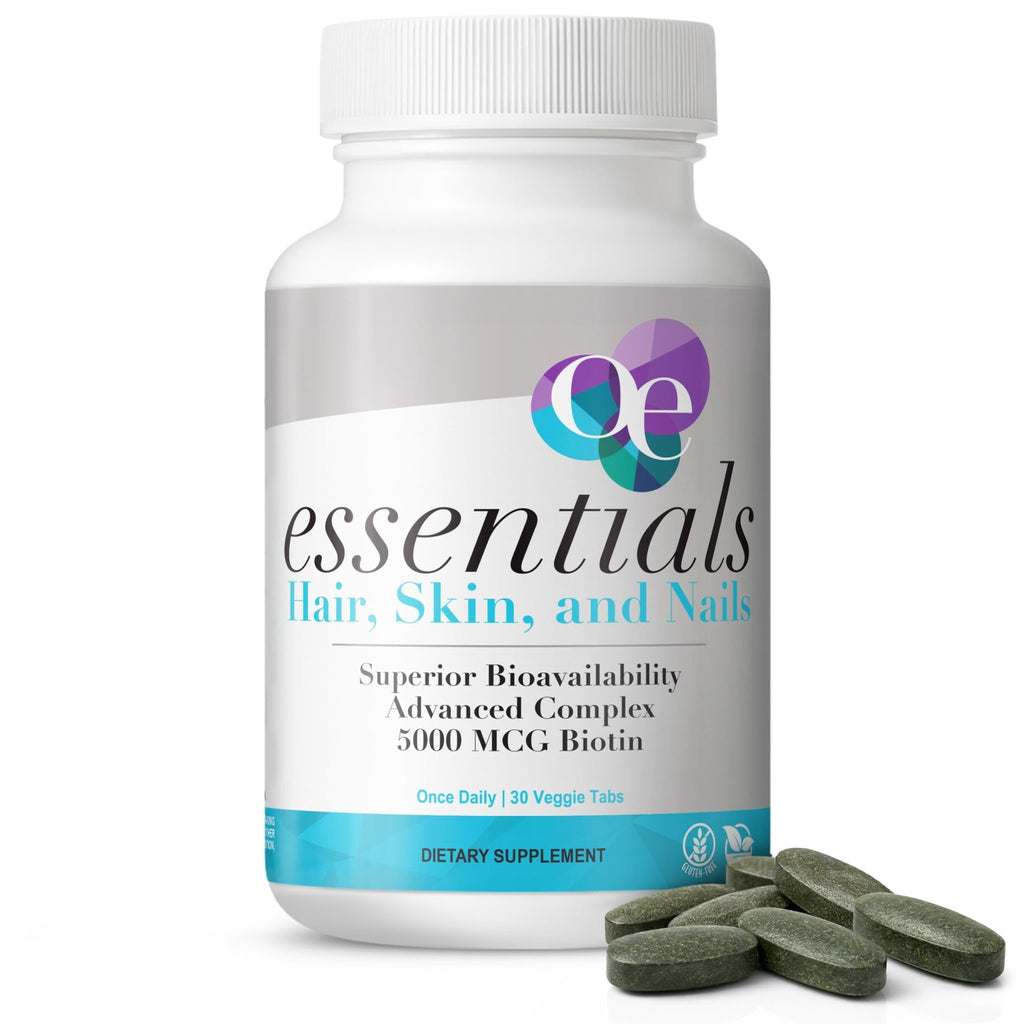 Organic Excellence Hair, Skin and Nails Vitamins for Women & Men – Biotin Supplement 5000 mcg– Hyaluronic Acid - Supports Healthy Hair Growth, Radiant Skin & Strong Nails, 1 Month Supply (30 Tablets) - TrustMedUSA