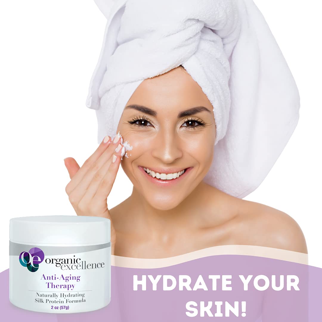 Organic Excellence Organic Moisturizer Face Cream, All Natural Face Moisturizer with Silk Protein to Hydrate, Nourish Protect Skin and Promote Collagen Production Non-Toxic & Fragrance-Free 2 oz - TrustMedUSA