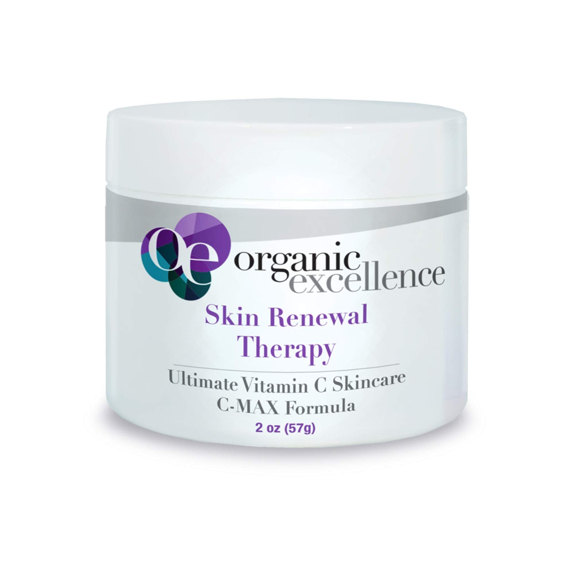 Organic Excellence Skin Renewal Therapy, Vitamin C Face & Neck Cream, Moisturizer to Stimulate Collagen Production and Increase Skin Cell Renewal, Organic Natural Non-Toxic Cruelty-Free 2 oz (57g) - TrustMedUSA