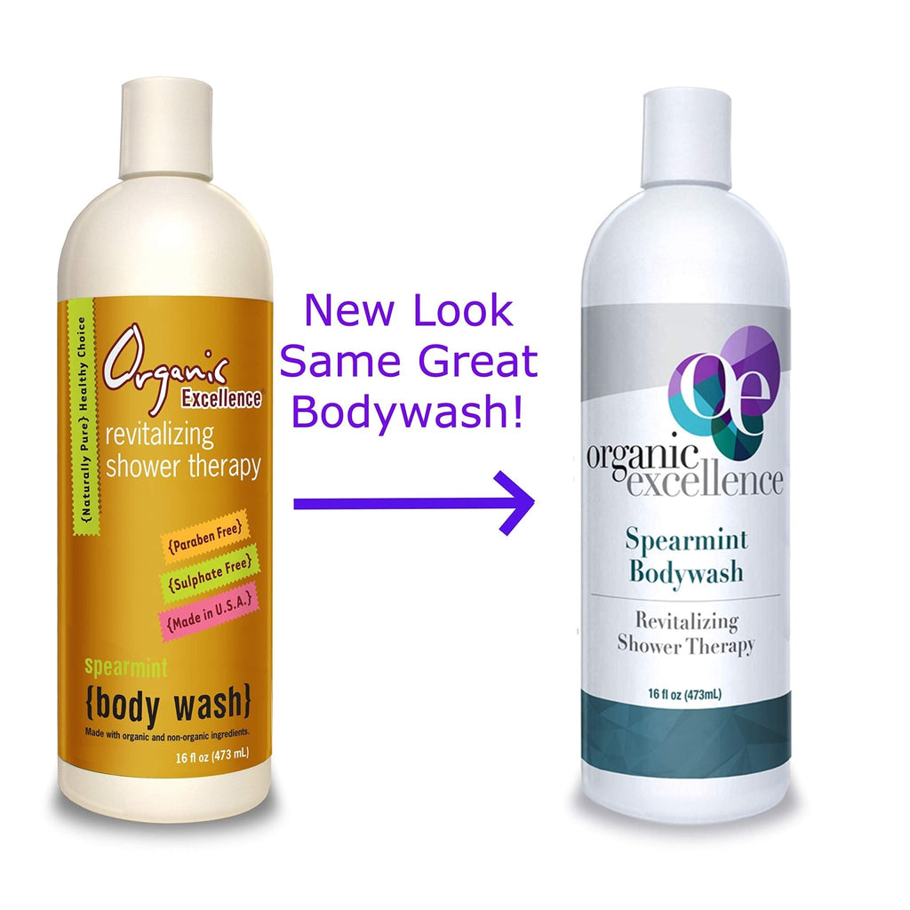 Organic Excellence Spearmint Body Wash For All Skin Types - Natural Soap Alternative - Sulphate and Paraben Free - TrustMedUSA