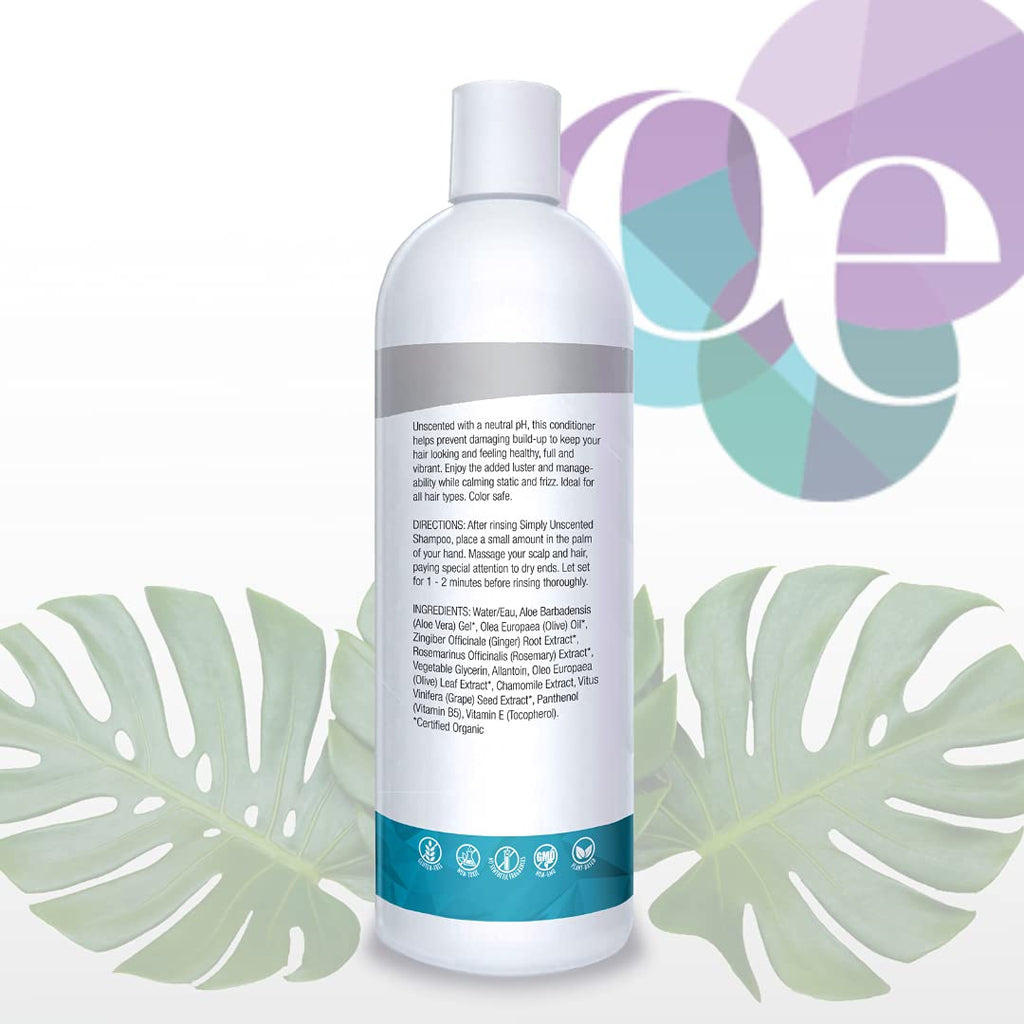 Organic Excellence Sulfate Free Conditioner - Fragrance, Gluten, Paraben Free, Color Safe. Organic Herb Extracts and Oils, Natural Hair Care for the Whole Family, 16 fl ounces (473 ml) - TrustMedUSA