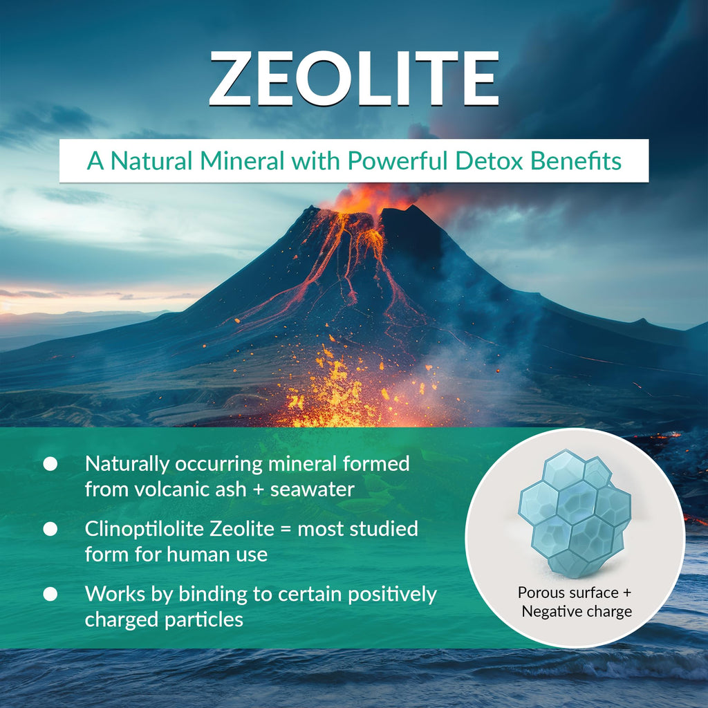 Organic Excellence Zeolite Clinoptilolite Powder – Pure Micronized Mineral Supplement – Supports Gut Health, Cleansing Support & Internal Balance – Non-GMO, Vegan – 500 Servings - TrustMedUSA