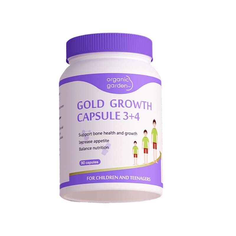 Organic Garden Natural Height Support Supplement for Teens & Young Adults - Bone Health & Growth Aid with L-Lysine, Red Algae Calcium, 19 Nutrients - 90 Capsules - TrustMedUSA