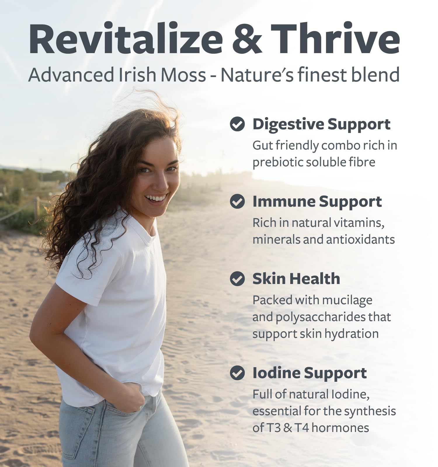 Organic Irish Sea Moss Capsules - Organic Sea Moss Capsules with Bladderwrack Burdock Root and Black Pepper Extract for Enhanced Absorption - Vegan Non-GMO & Made in the USA (1 Month Supply) - TrustMedUSA