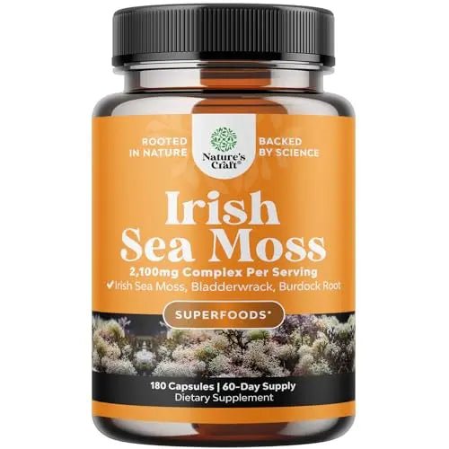 Organic Irish SeaMoss Capsules - Sea Moss and Bladderwrack Capsules with Burdock - TrustMedUSA