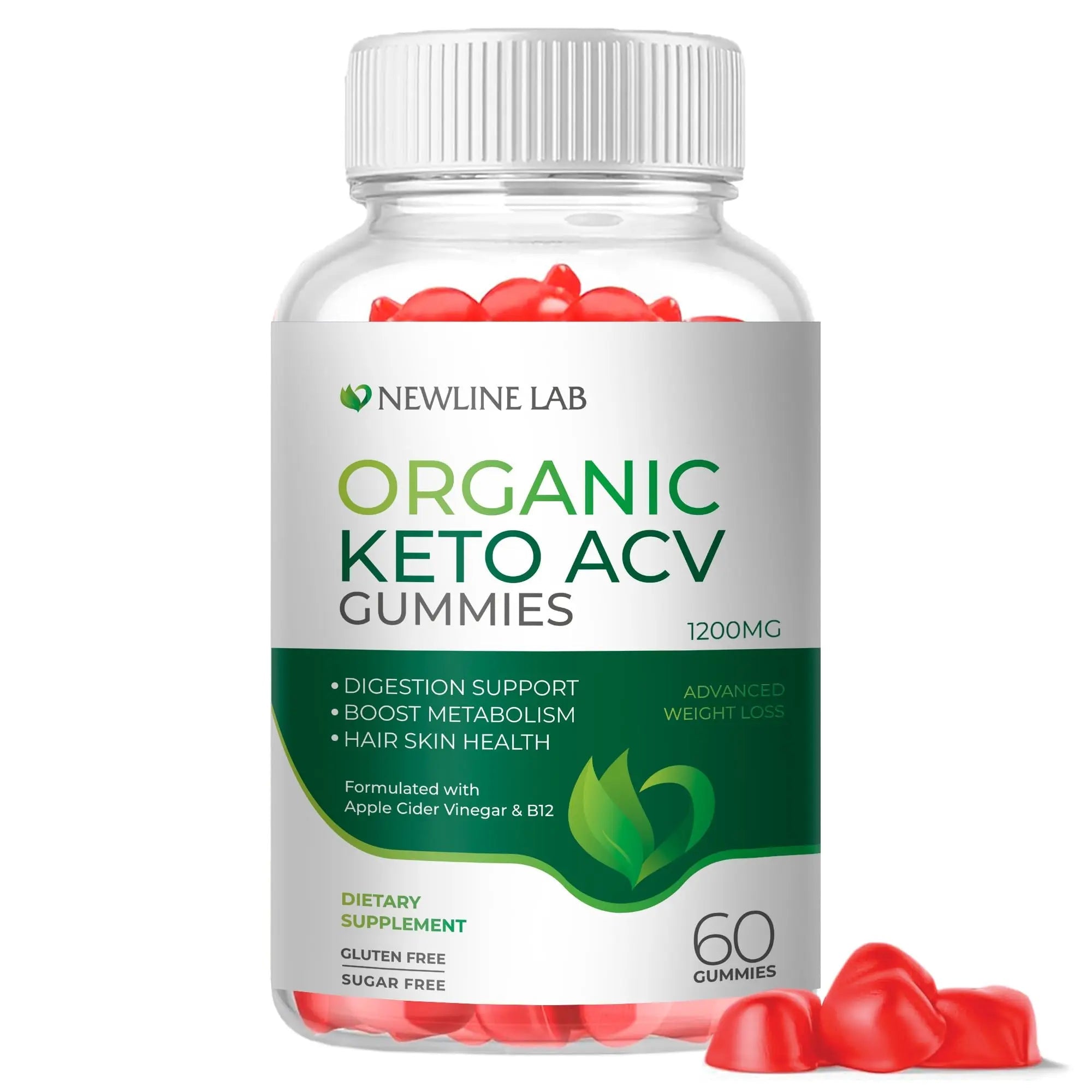 Organic Keto ACV Gummies for Advanced Weight Loss Fat Burn - Sugar Gluten Free Apple - TrustMedUSA