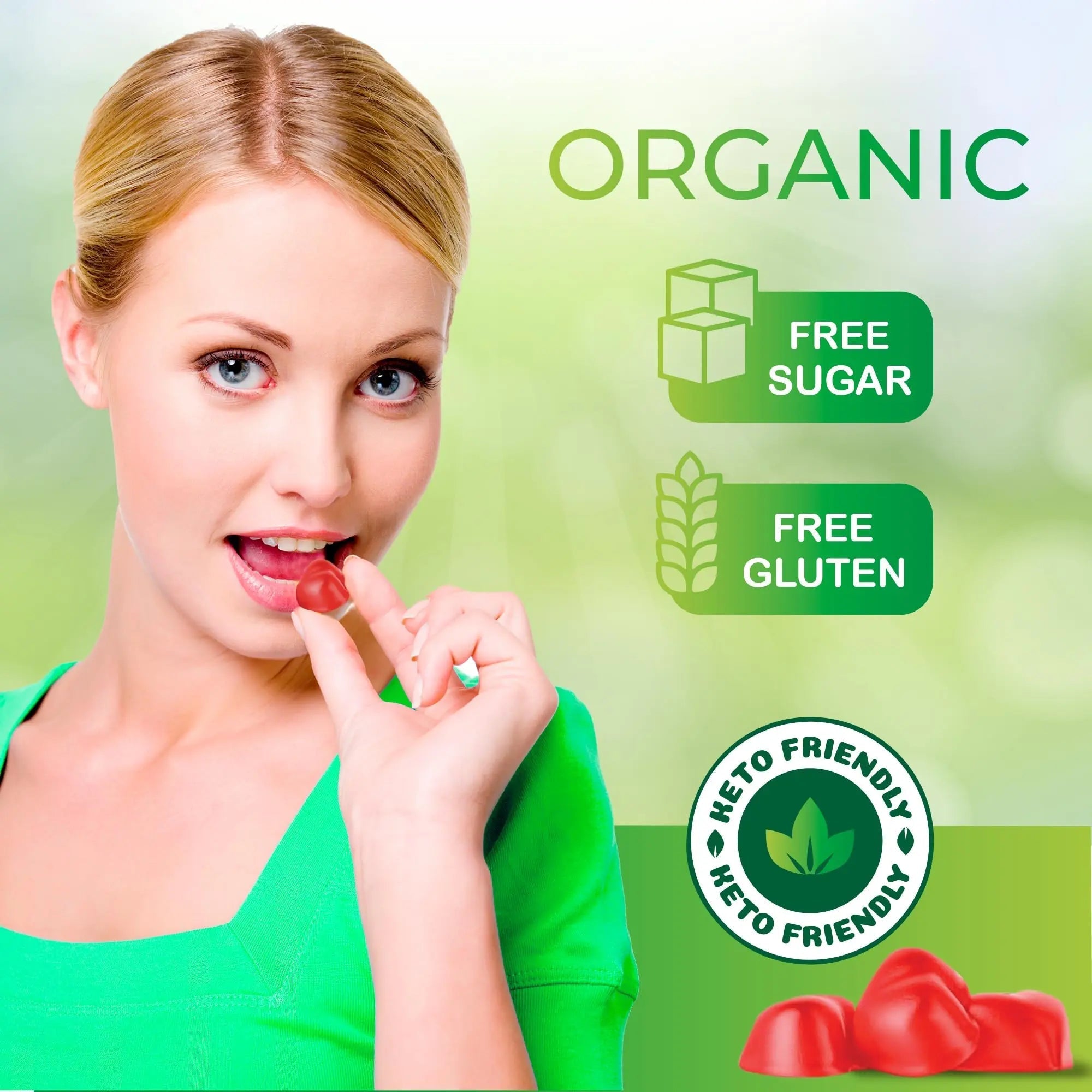 Organic Keto ACV Gummies for Advanced Weight Loss Fat Burn - Sugar Gluten Free Apple - TrustMedUSA