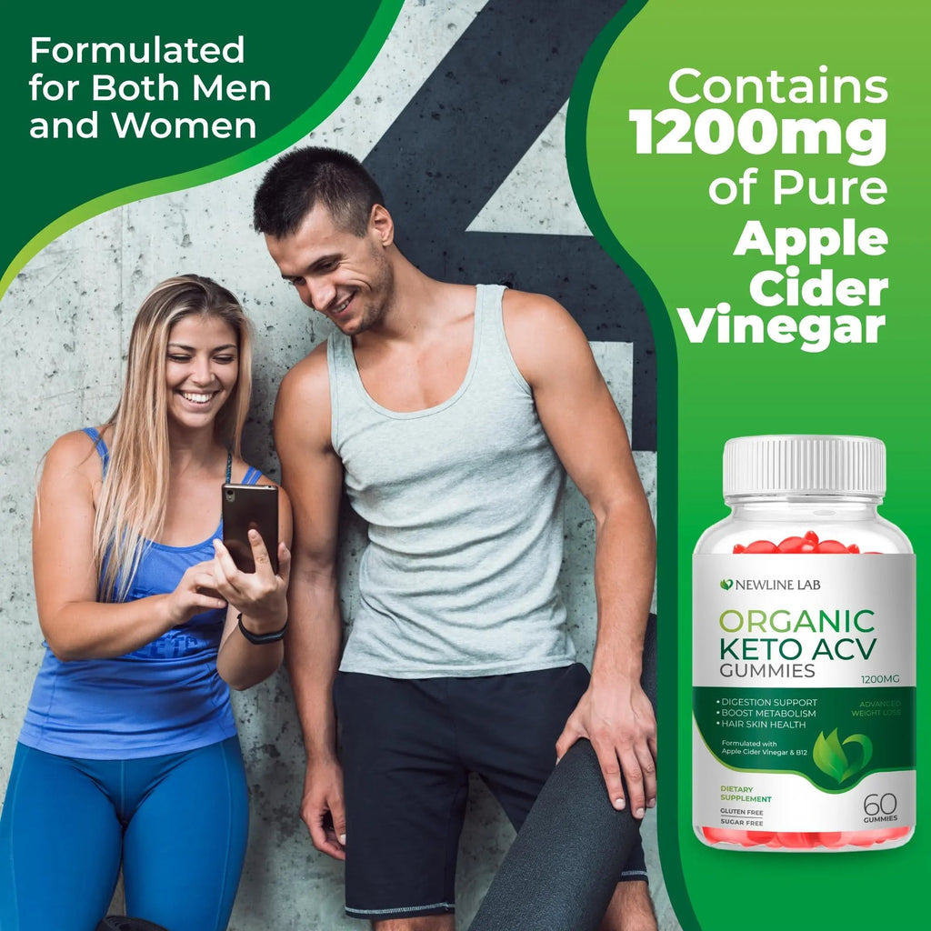Organic Keto ACV Gummies for Advanced Weight Loss Fat Burn - Sugar Gluten Free Apple - TrustMedUSA